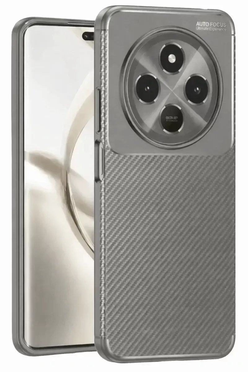 Newface Tecno Spark 30c Kılıf Auto Focus Karbon Kapak - Gri