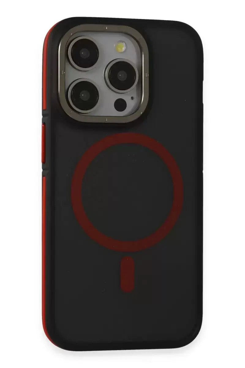 Joko İphone 15 Pro Max Rocky Magsafe Kapak - Siyah-kırmızı