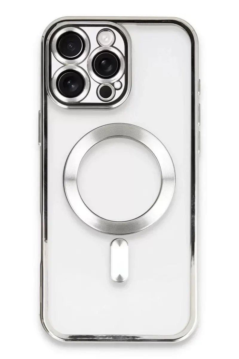 Newface İphone 16 Pro Kılıf Kross Magneticsafe Kapak - Gümüş
