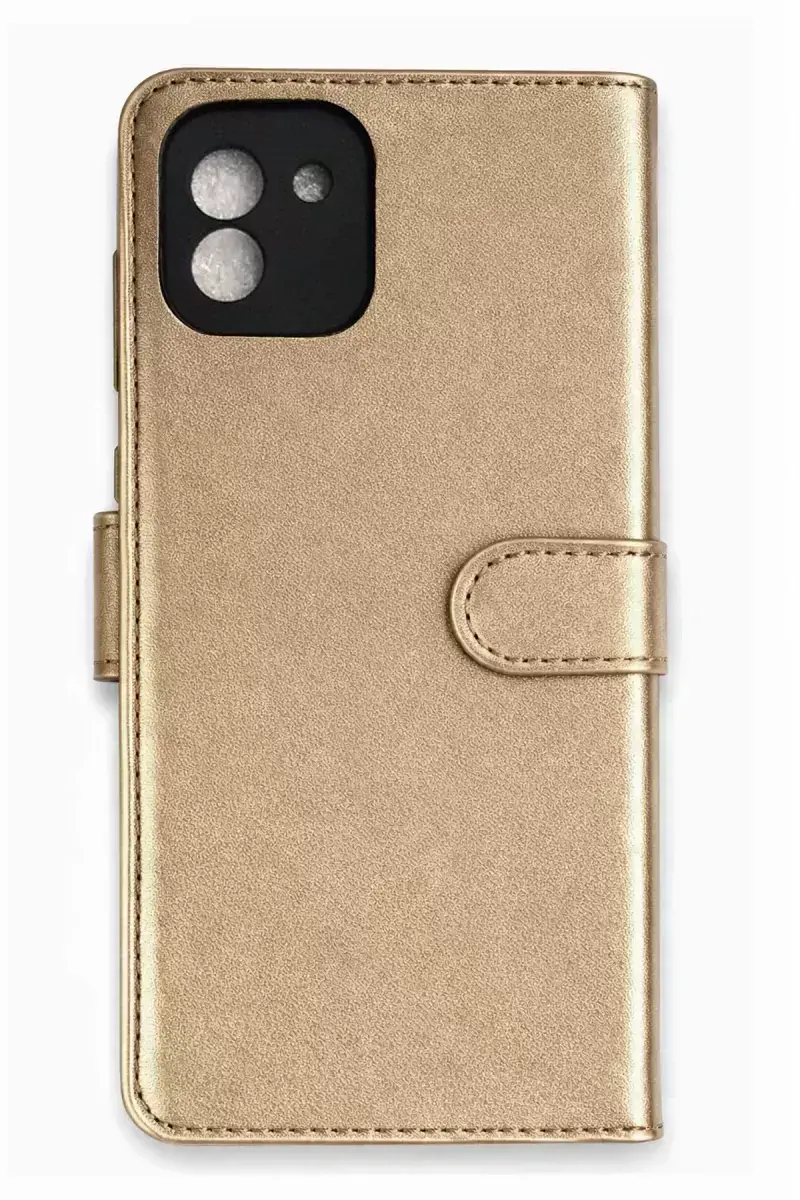 Newface Samsung Galaxy A03 Kılıf Trend S Plus Kapaklı Kılıf - Gold