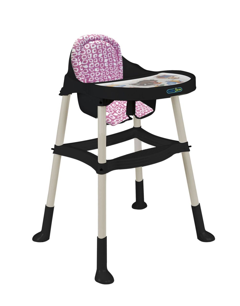 BabyJem Icon Siyah Mama Sandalyesi Konfor Pedli - Pembe