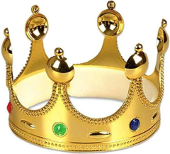 Plastik Kral Tacı Altın Renk Yetişkin Boy 55 Cm