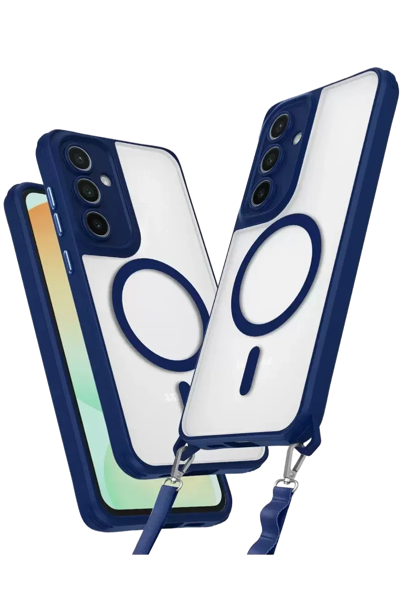 Newface Samsung Galaxy S25 Kılıf Enka Magsafe Silikon Kılıf - Lacivert