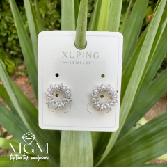 Xuping Taşlı İnci Detaylı Küpe