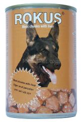 Rokus Karaciğer Parça Etli Konserve Köpek Maması 410 Gr