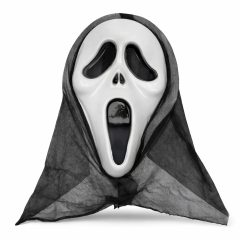 Kapşonlu Çığlık Maskesi Scream Maskesi - Hayalet Maskesi 33x21 Cm