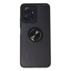 Xiaomi Redmi Note 12 4g Kılıf Montreal Yüzüklü Silikon Kapak - Siyah