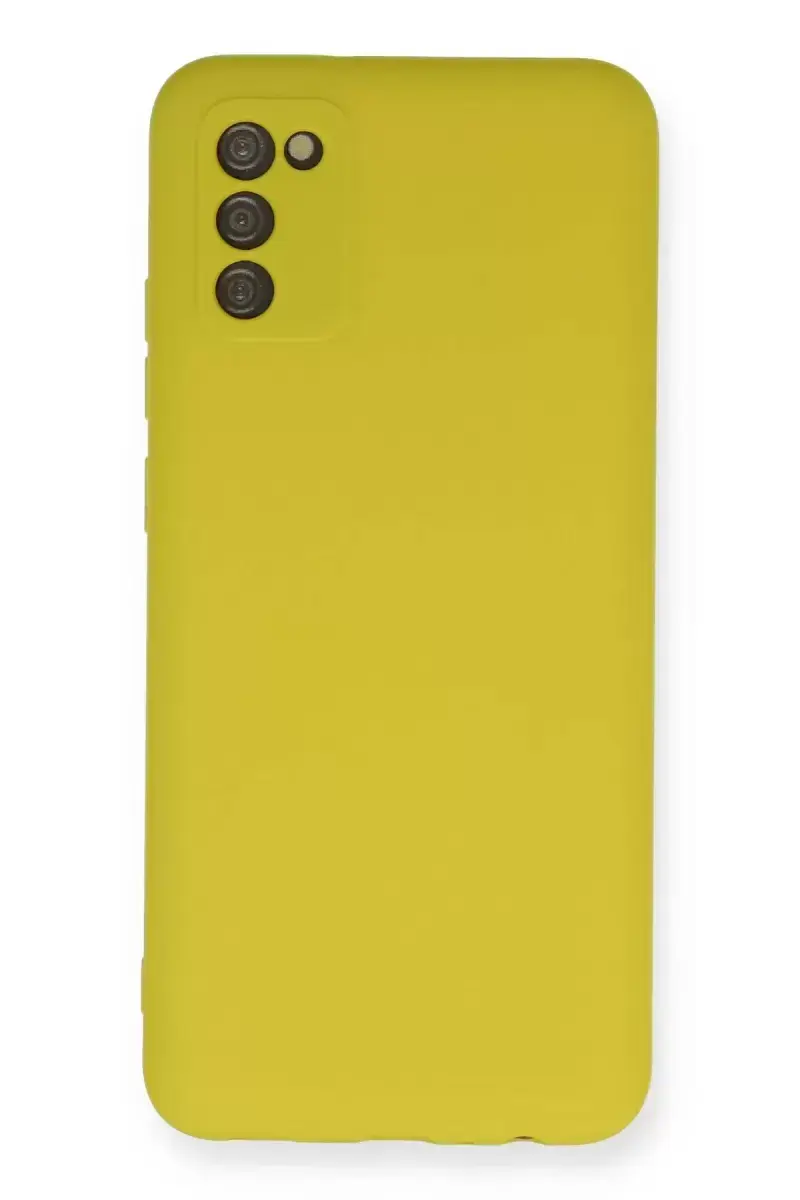 Newface Samsung Galaxy A02s Kılıf Nano İçi Kadife Silikon - Sarı