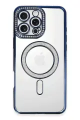 Newface Apple İphone 16 Pro Max Kılıf Joke Simli Magneticsafe Kılıf - Lacivert