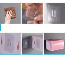 20 Adet Şeffaf Çift Taraflı Yapışkanlı Geçmeli Klips Eşya Sabitleme Askısı