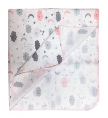 AyBaby Çok Amaçlı Müslin Bebek Battaniyesi 100x110 Cm - Pembe Bulut