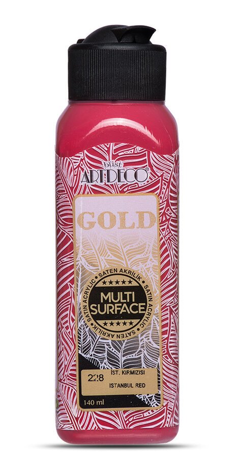 Gold Multi Surface Saten Akrilik Boya - 140ml - 228 İstanbul Kırmızısı