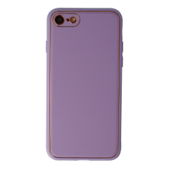 İphone 7 Kılıf Coco Deri Silikon Kapak - Lila