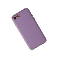 İphone 7 Kılıf Coco Deri Silikon Kapak - Lila