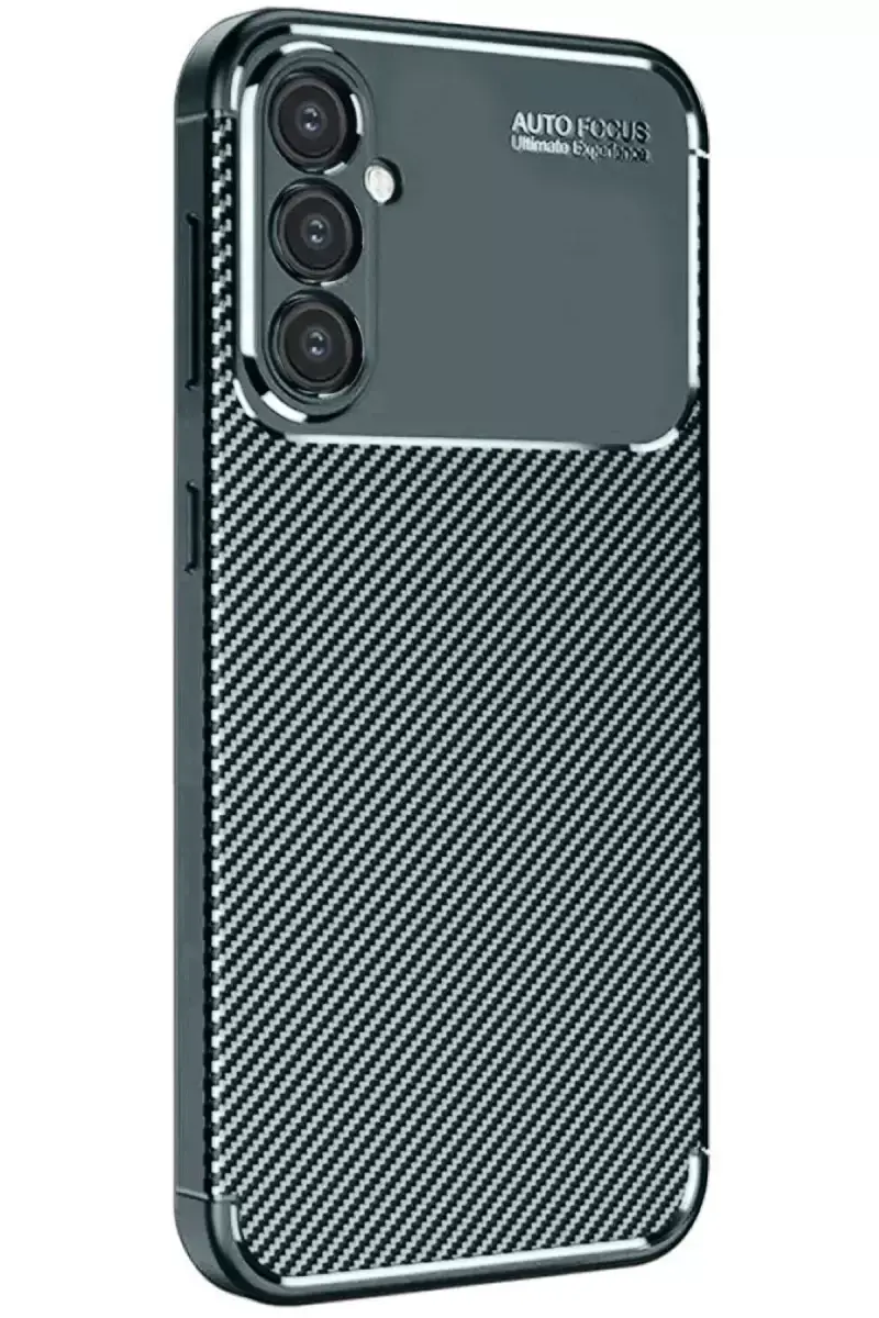 Newface Samsung Galaxy S25 Plus Kılıf Auto Focus Karbon Kapak - Koyu Yeşil