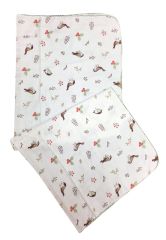 AyBaby AY238 Kroşeta Tek Katlı Bebek Müslin Battaniye 75x90 Cm - Kahve Serçe