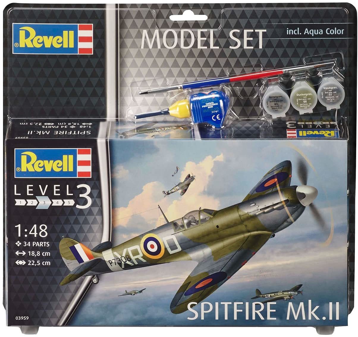 Spitfire MK.II Boyalı Set - 1:48 - 63959