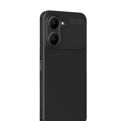 Vivo Y18 Kılıf Auto Focus Karbon Kapak - Siyah
