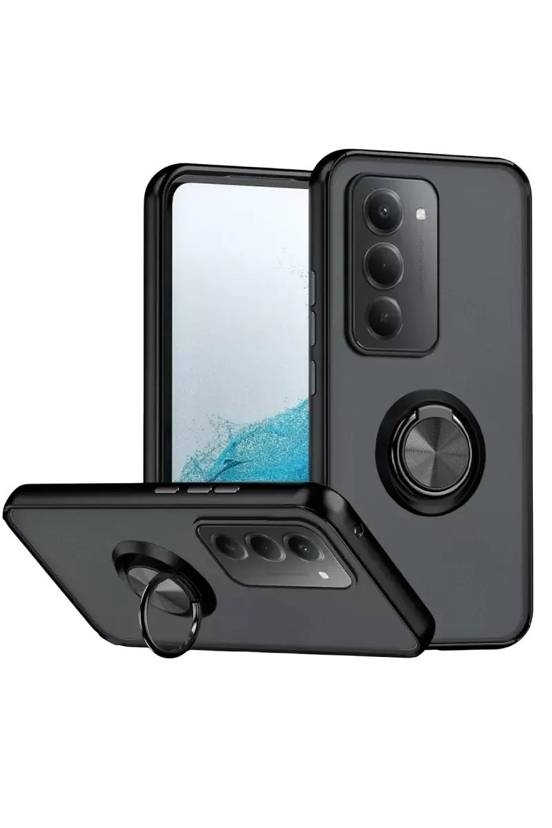 Newface Xiaomi Redmi 15 4g Montreal Yüzüklü Silikon Kapak - Siyah