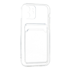İphone 12 Kılıf Kart Şeffaf Silikon - Şeffaf