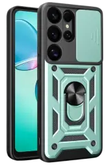Newface Samsung Galaxy S26 Ultra Pars Lens Yüzüklü Silikon - Yeşil