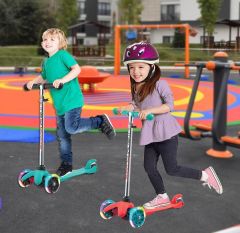 Jusso Led Işıklı Yükseklik Ayarlı 3 Tekerli Scooter - Mavi