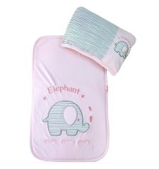 AyBaby AY637 Çizgili Fil Baskılı Bebek Alt Açma Seti - Pembe