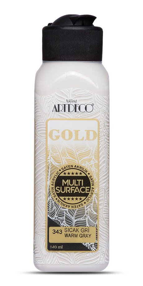 Gold Multi Surface Saten Akrilik Boya - 140ml - 343 Sıcak Gri