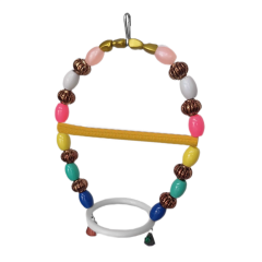 Markapet Renkli Boncuklu Oval Halkalı Papağan Salıncağı 15 cm-23 cm