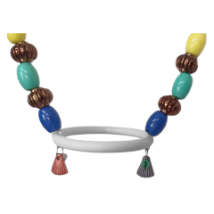 Markapet Renkli Boncuklu Oval Halkalı Papağan Salıncağı 15 cm-23 cm