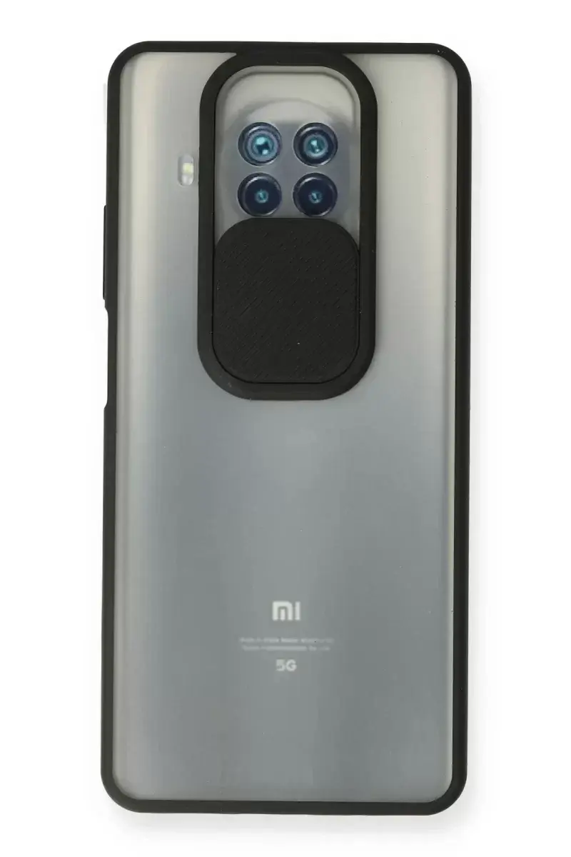 Newface Xiaomi Mi 10t Lite Kılıf Palm Buzlu Kamera Sürgülü Silikon - Siyah