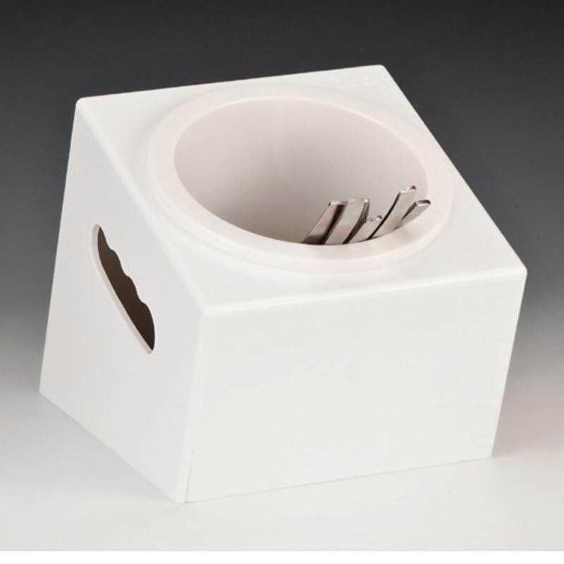 Polikarbon Çatal Kaşık Standı, 16.5x18x15 cm, Beyaz