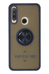 Newface Huawei Y6p Kılıf Montreal Yüzüklü Silikon Kapak - Lacivert
