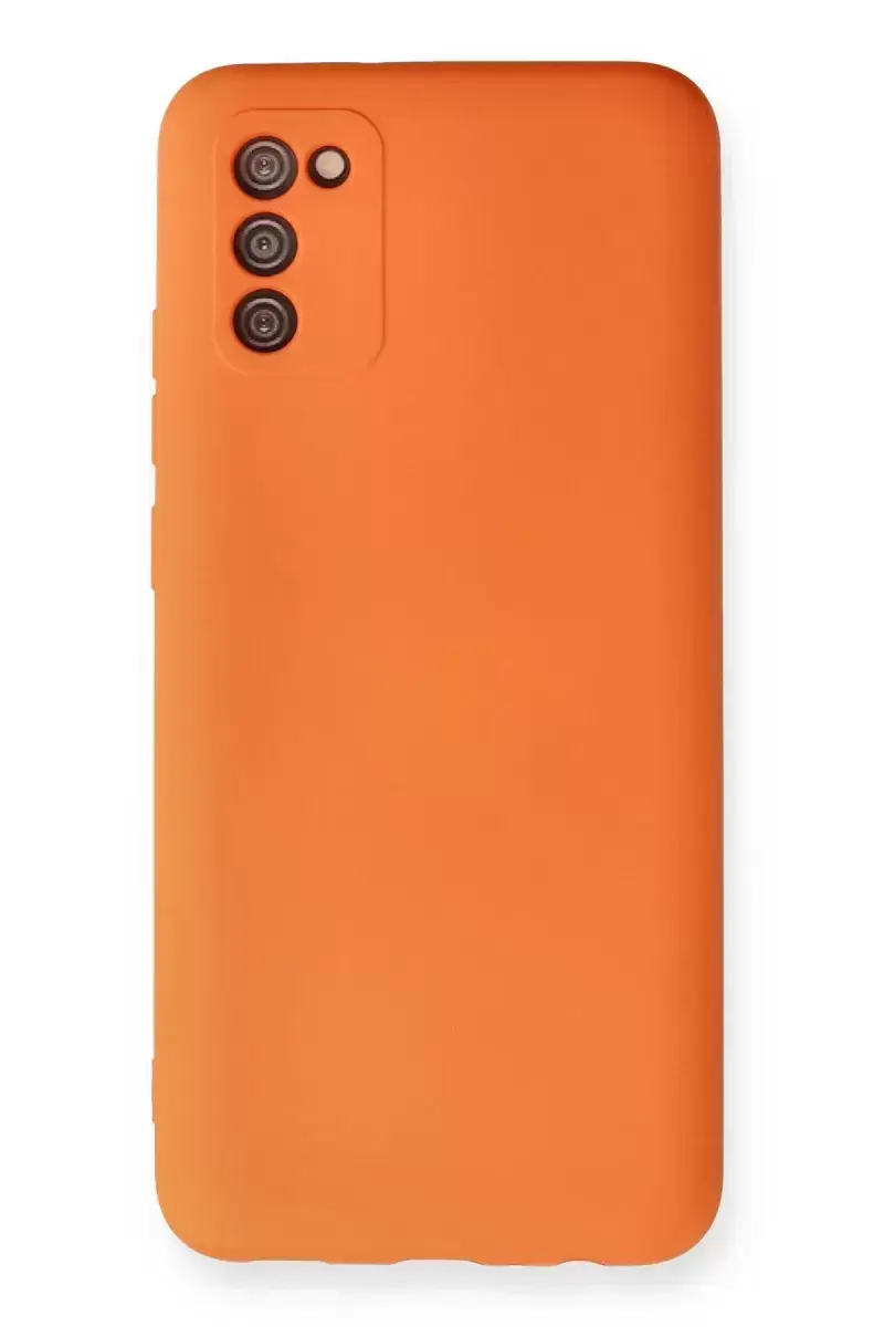 Newface Samsung Galaxy A03s Kılıf Nano İçi Kadife Silikon - Turuncu