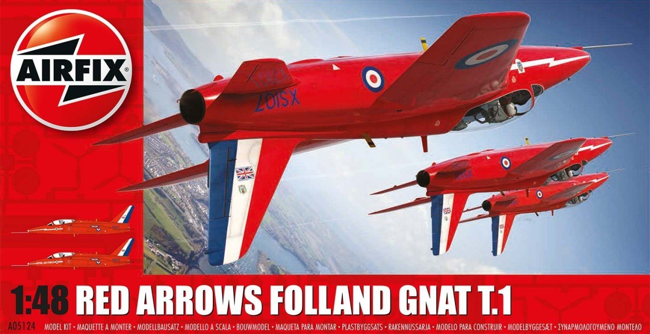 Red Arrows Folland Gnat T.1 Model Uçak 1:48 N:A05124