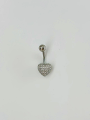 Kalp Detaylı Göbek Piercing