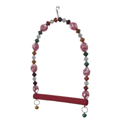 Markapet Boncuklu Ve Tünekli Kuş Salıncağı 10 cm-14 cm Bordo