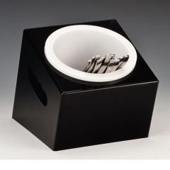 Polikarbon Çatal Kaşık Standı, 16.5x18x15 cm, Siyah