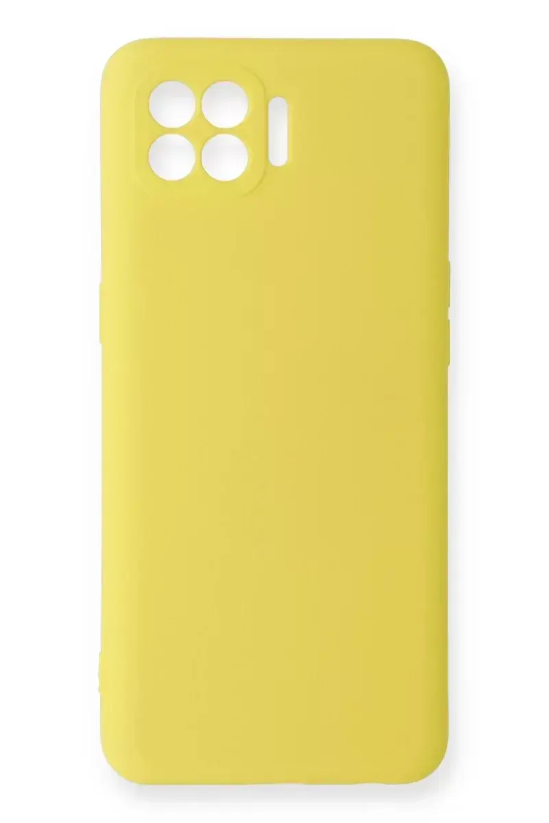 Newface Oppo Reno 4 Lite Kılıf Nano İçi Kadife Silikon - Sarı