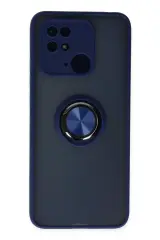 Newface Xiaomi Redmi 10c Kılıf Montreal Yüzüklü Silikon Kapak - Lacivert