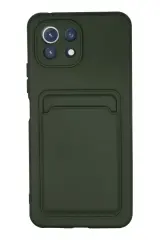 Newface Xiaomi Mi 11 Kılıf Kelvin Kartvizitli Silikon - Koyu Yeşil