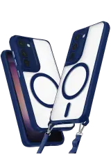 Newface Samsung Galaxy S23 Kılıf Enka Magsafe Silikon Kılıf - Lacivert