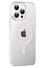 Joko Apple İphone 15 Pro Move Taşlı Magsafe Kapak - Gümüş