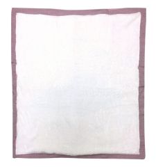 Bumbo Bulut Desenli Triko Bebek Battaniyesi 90x90 Cm - Gri Pembe