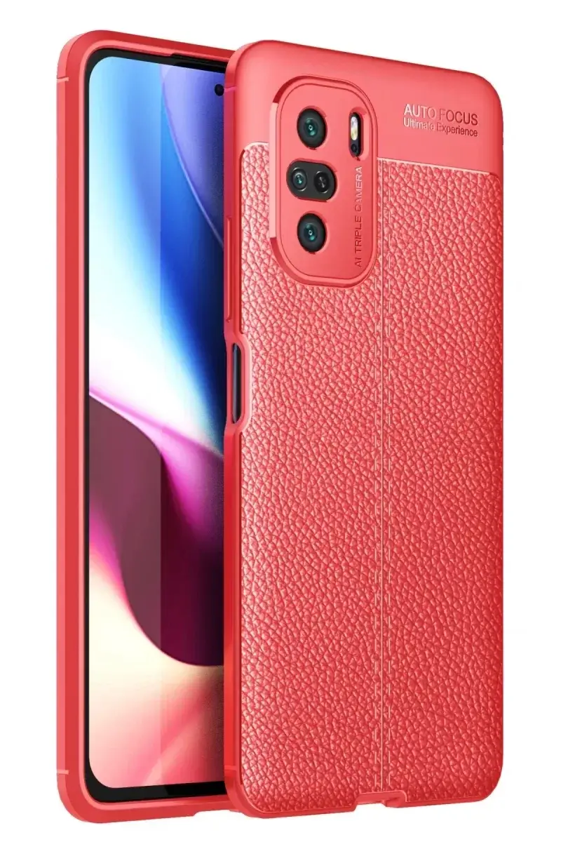 Newface Xiaomi Poco F3 Kılıf Auto Focus Kapak - Kırmızı