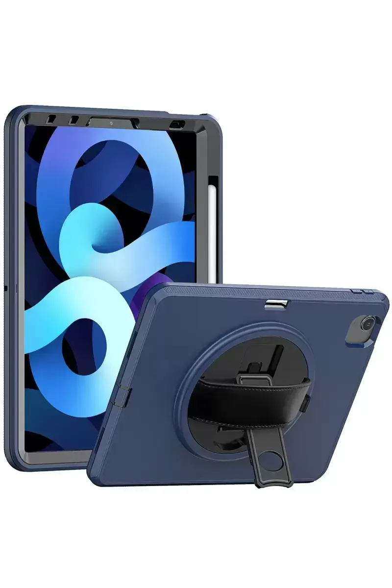 Newface Apple İpad 2022 10.9 (10.nesil) Kılıf Hand Strap Tablet Kılıfı - Lacivert