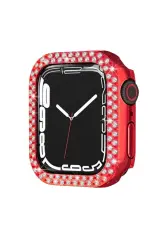 Newface Apple Watch 44mm Taşlı Kasa - Kırmızı