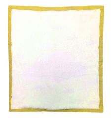 Bumbo Bulut Desenli Triko Bebek Battaniyesi 90x90 Cm - Gri Sarı