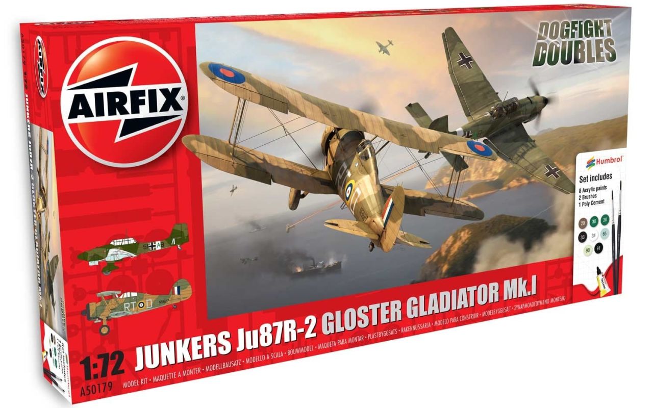 Model Uçak 1:72 Junkers Ju87R-2 Gloster Gladiator Mk.1 N:A50179