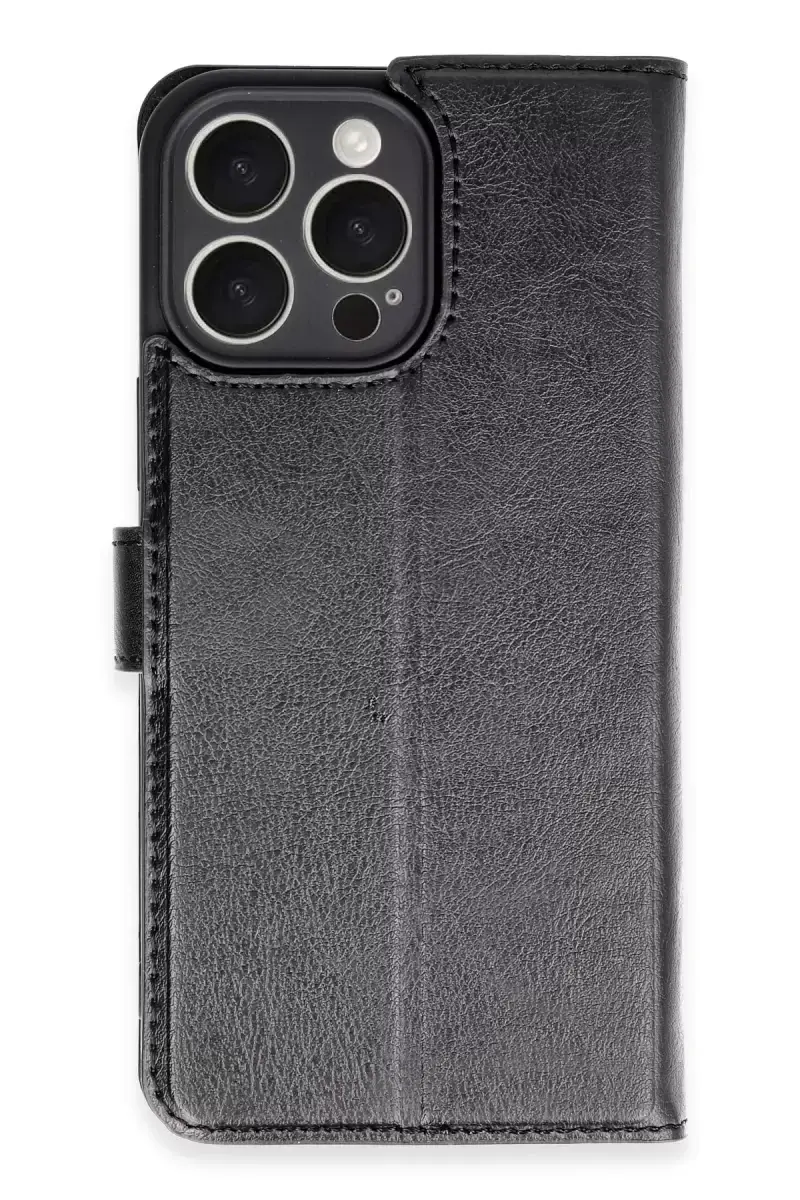 Newface Apple İphone 16 Pro Max Kılıf Trend S Plus Kapaklı Kılıf - Siyah